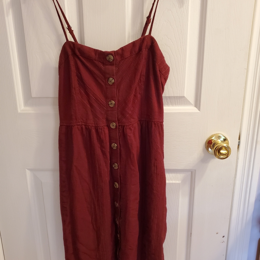 Burgundy spaghetti strap dress